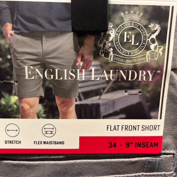 English Laundry Mens Midweight Flat Front Short US, Waist, 34, Regular, 022 Grey - Picture 3 of 3
